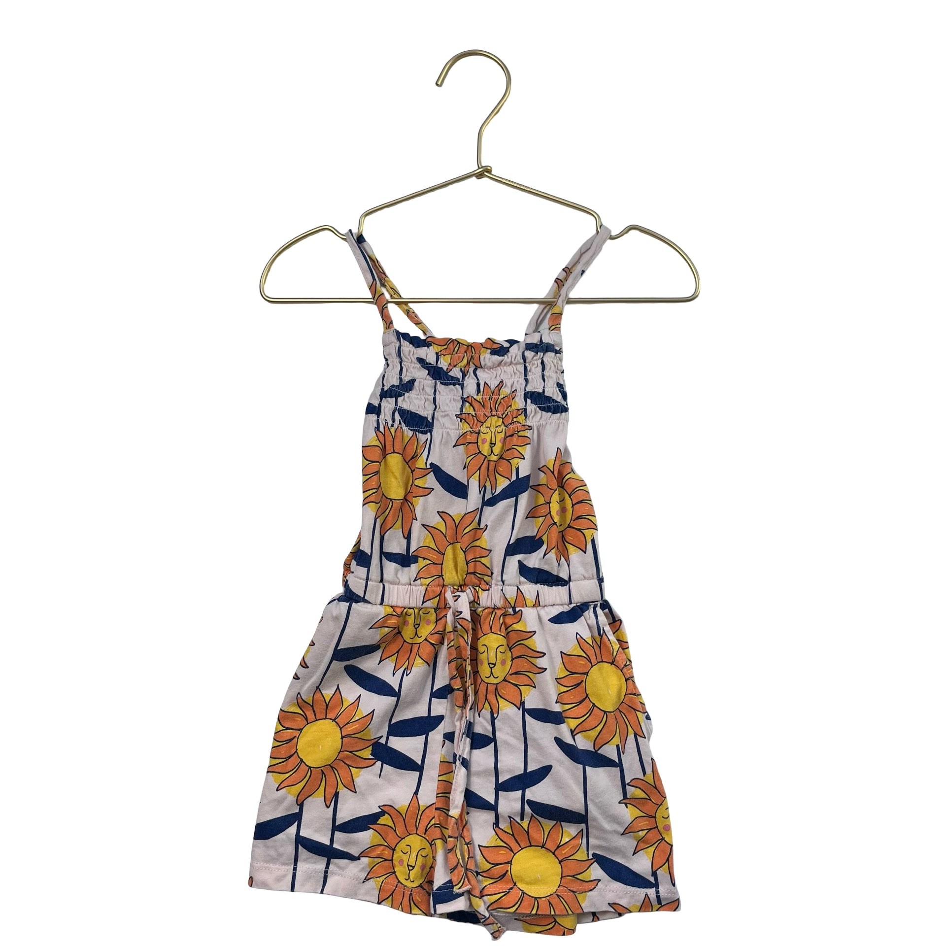 Tea Light Pink Sunflower Romper - Size 2