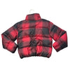 Old Navy Red & Black Plaid Cropped Puffer Jacket - Size 8
