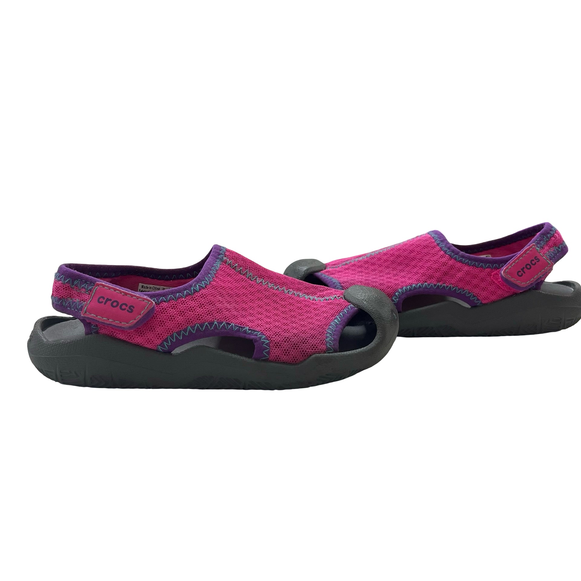 Crocs Pink Mesh Closed-Toe Sandals - Size C12