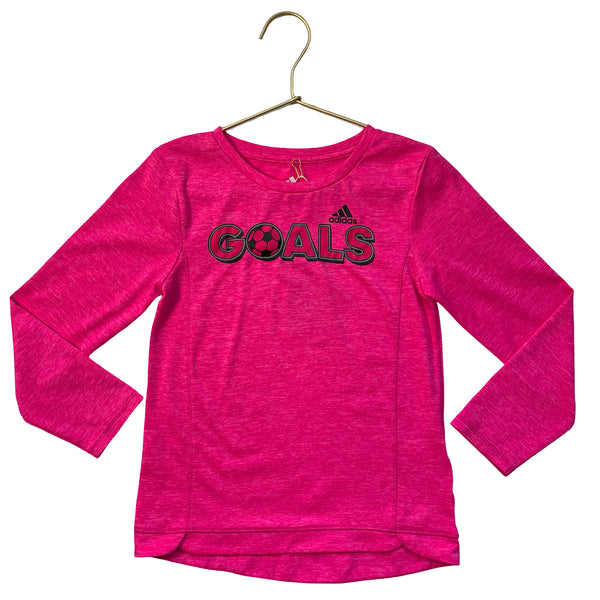 Adidas Hot Pink Soccer 'Goals' Athletic Shirt - Size 6