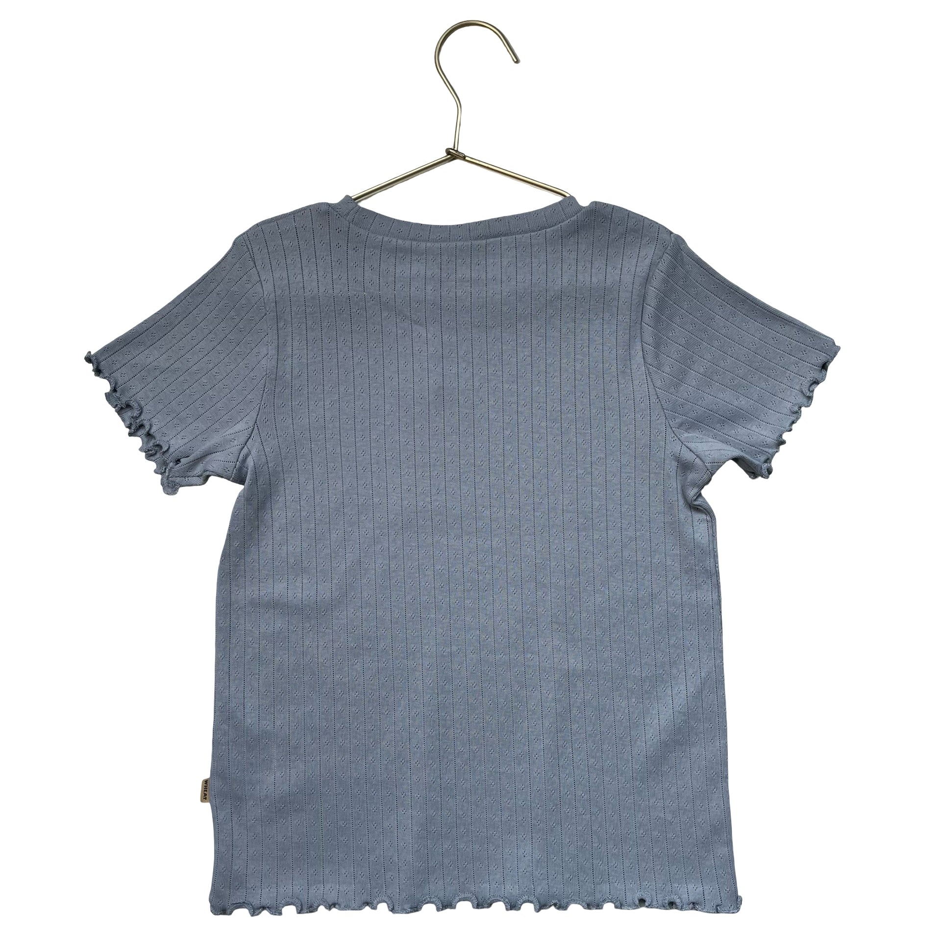 Wheat Light Blue Pointelle T-Shirt - Size 8Y