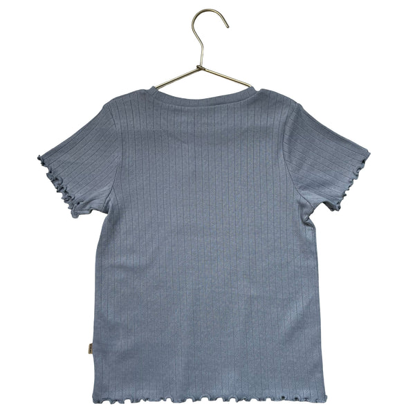 Wheat Light Blue Pointelle T-Shirt - Size 8Y