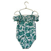 Janie and Jack Ivory & Green Floral Swim Suit - Size 5