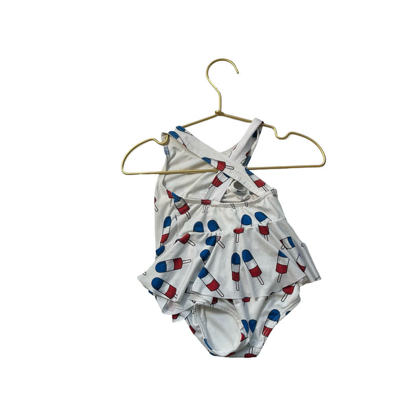 Monica + Andy Ivory, Red & Blue Popsicle Swimsuit - Size 12-18 Months