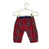 Mini Boden Jersey Lined Red Tartan Plaid Flannel Pants - Size 3-6 Mo