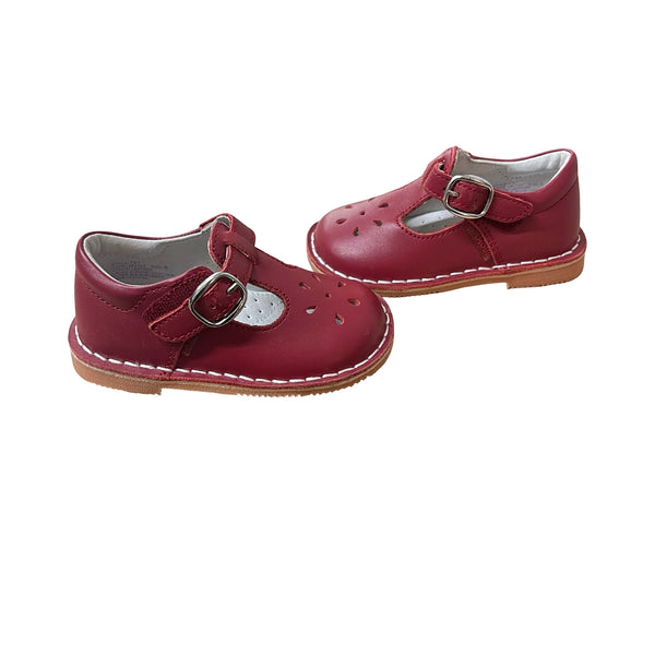L'Amour Red Leather Mary Jane Shoes - Size 5