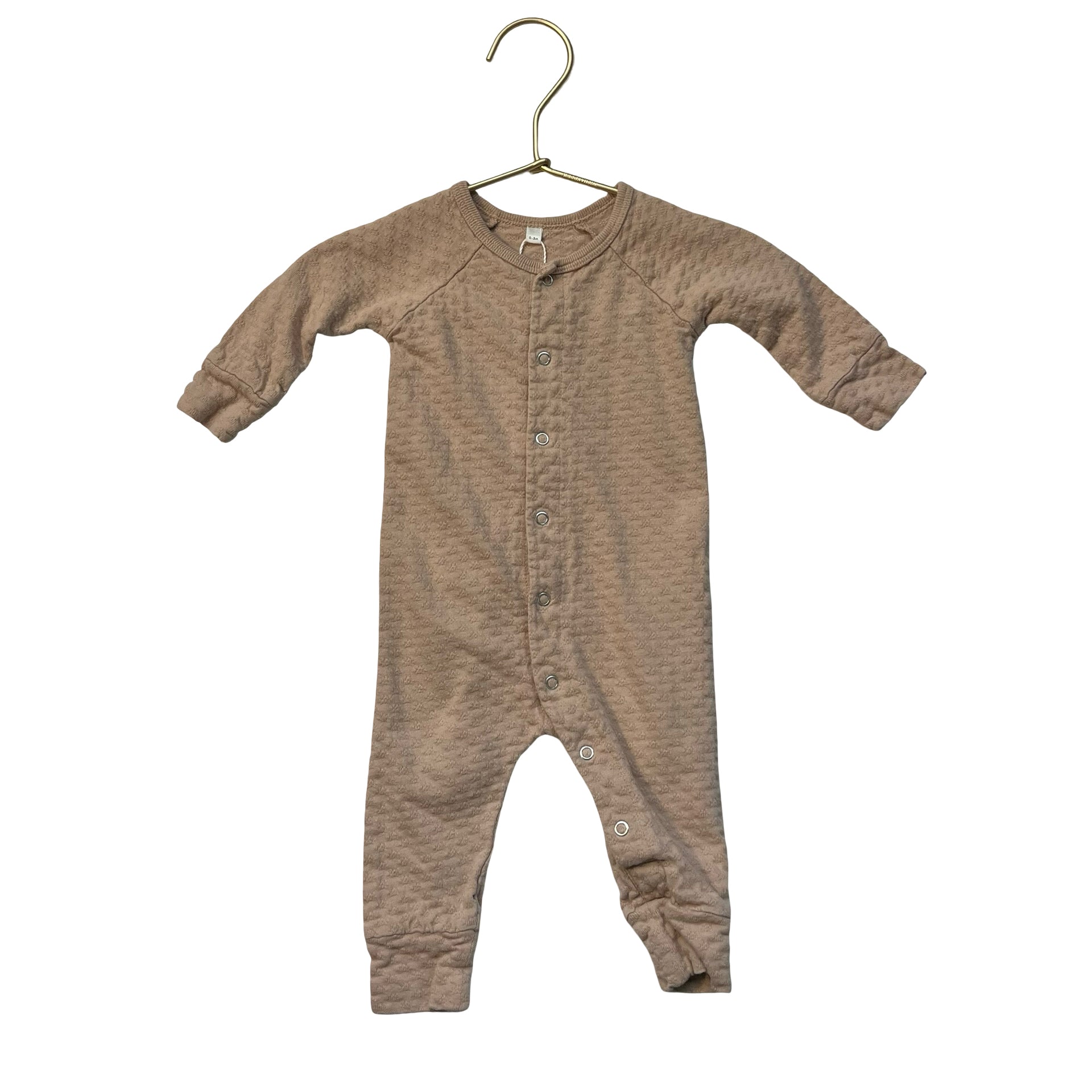 Quincy Mae Tan Textured One-Piece - Size 0-3 Mo
