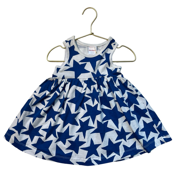 Hanna Andersson White & Blue Star Print Dress - Size 18-24 Mo