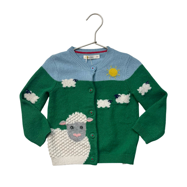 Baby Boden Sheep in Pasture Cardigan Sweater - Size 3-4Y
