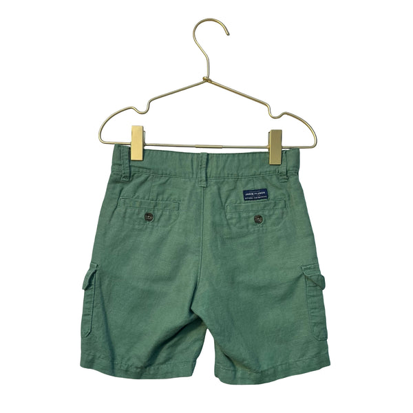Janie and Jack Green Linen-Cotton Cargo Shorts - Size 4