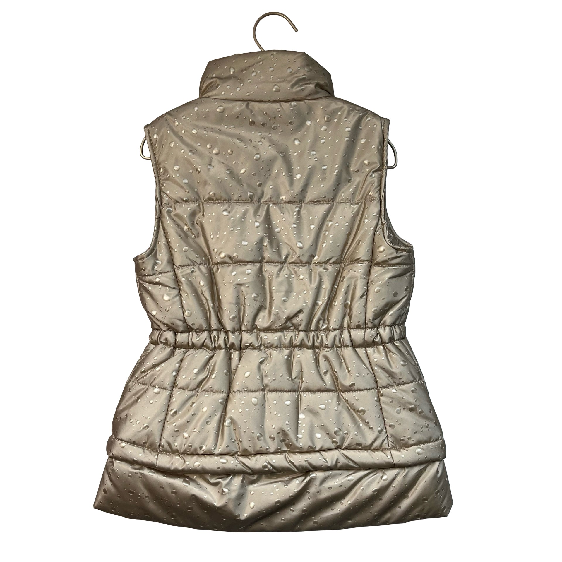 Imoga Tan Raindrop Print Puffer Vest - Size 8