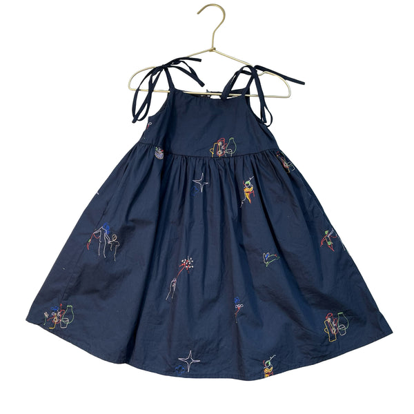 Love Bonito Navy Embroidered Dress - Size 2-3