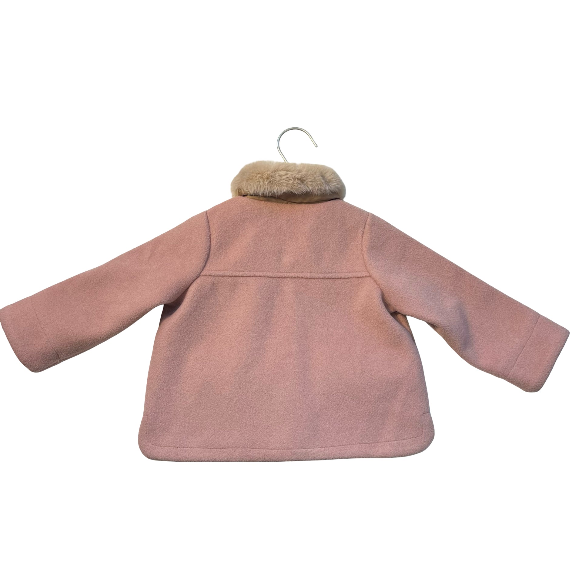 Pink Chicken Pink Jacket, Faux Fur Trim - Size 2Y