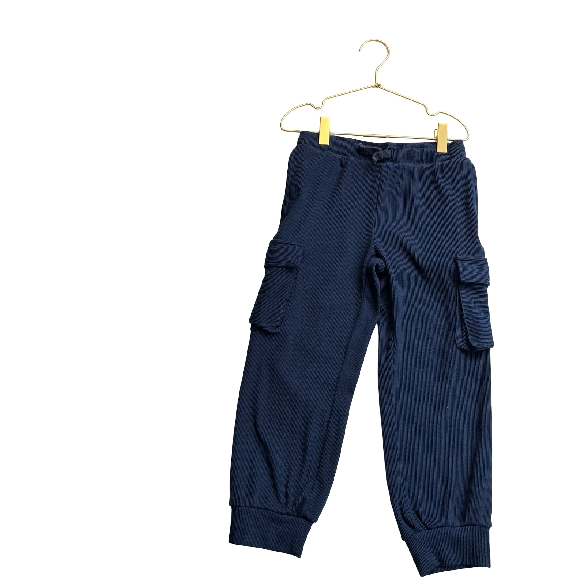 Children's Place Navy Ribbed Cargo Joggers - Size S 5-6