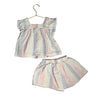 Janie and Jack Pastel Stiped Seersucker Shorts & Top Set - Size 2T