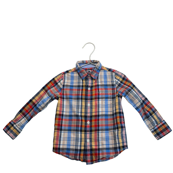 Janie and Jack Colorful Madras Plaid Button Down - Size 2T