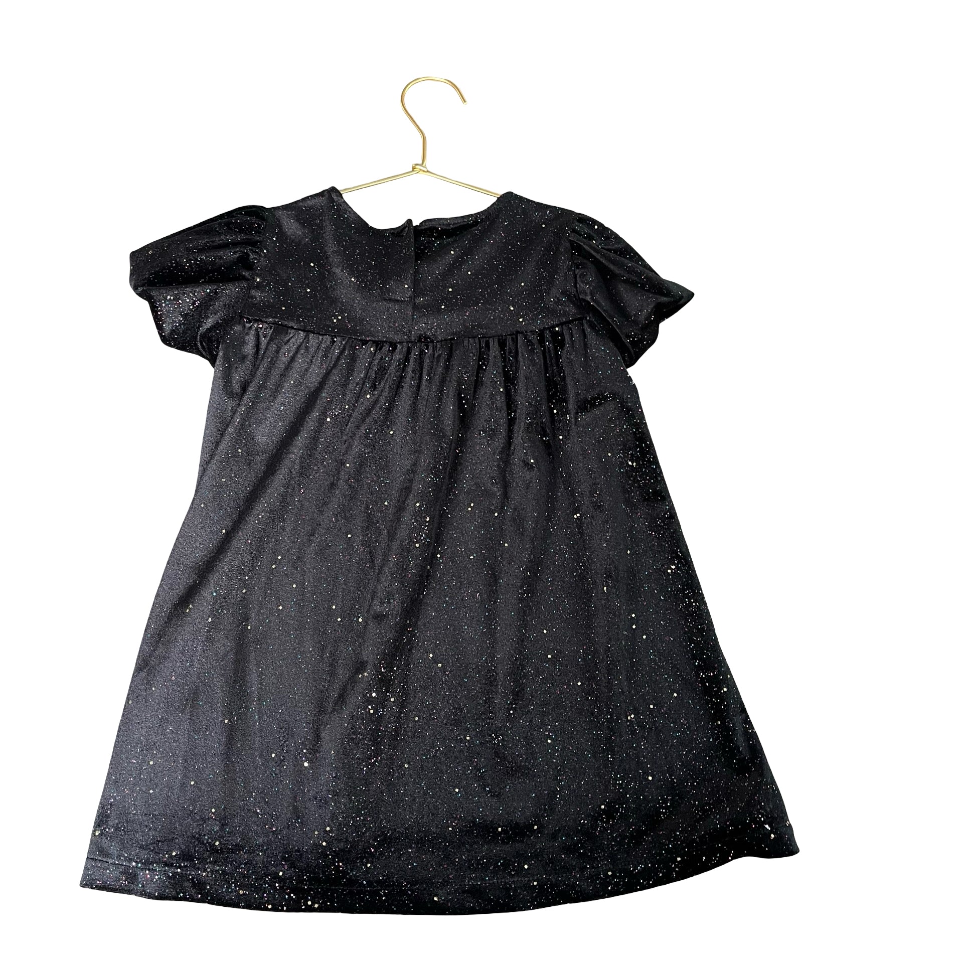 Zara Black Velvet & Multi-Color Sparkle Dress - Size 4