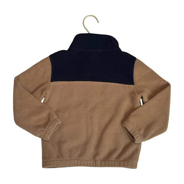 Miles The Label Tan & Navy 'Turbo' Fleece Jacket - Size 4Y
