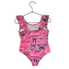Tahari Pink Bow Print Swim Suit - Size 5