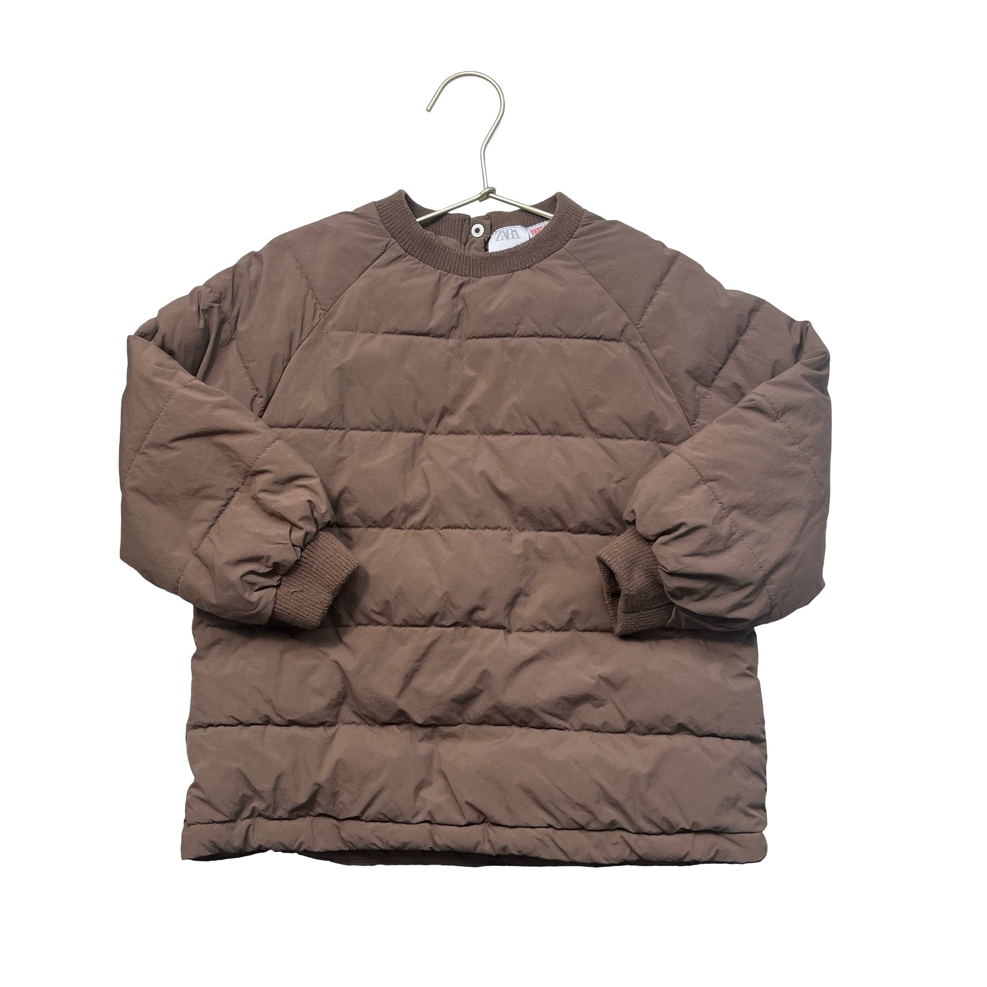 Zara Brown Quilted Pullover - Size 4-5