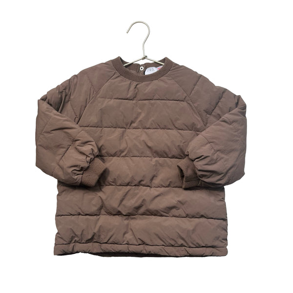 Zara Brown Quilted Pullover - Size 4-5