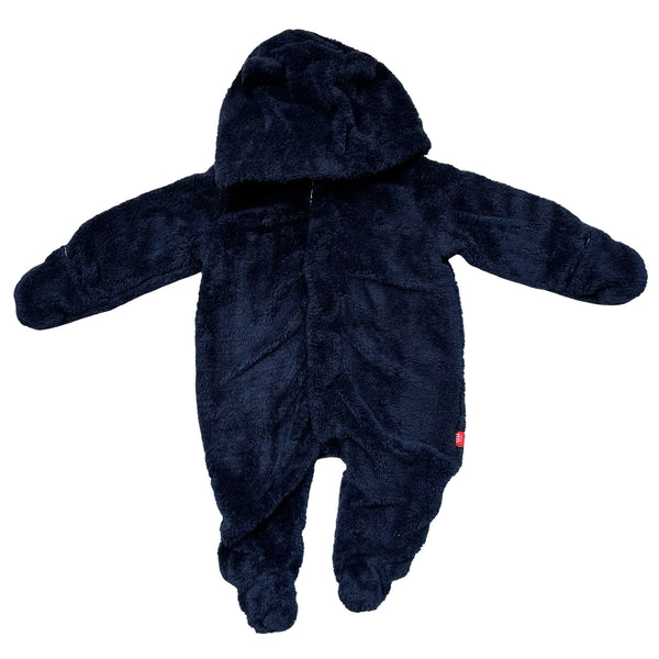 Magnetic Me Navy Sherpa One-Piece Footed Bunting - Size 0-3 Mo