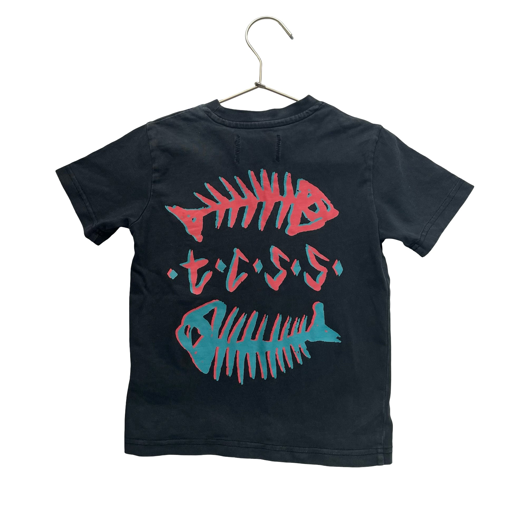 Critical Slide Dark Gray Fish Bone Graphic T-Shirt - Size 4