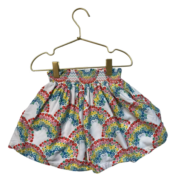 Boden Rainbow Flower Print Shorts - Size 8-9Y