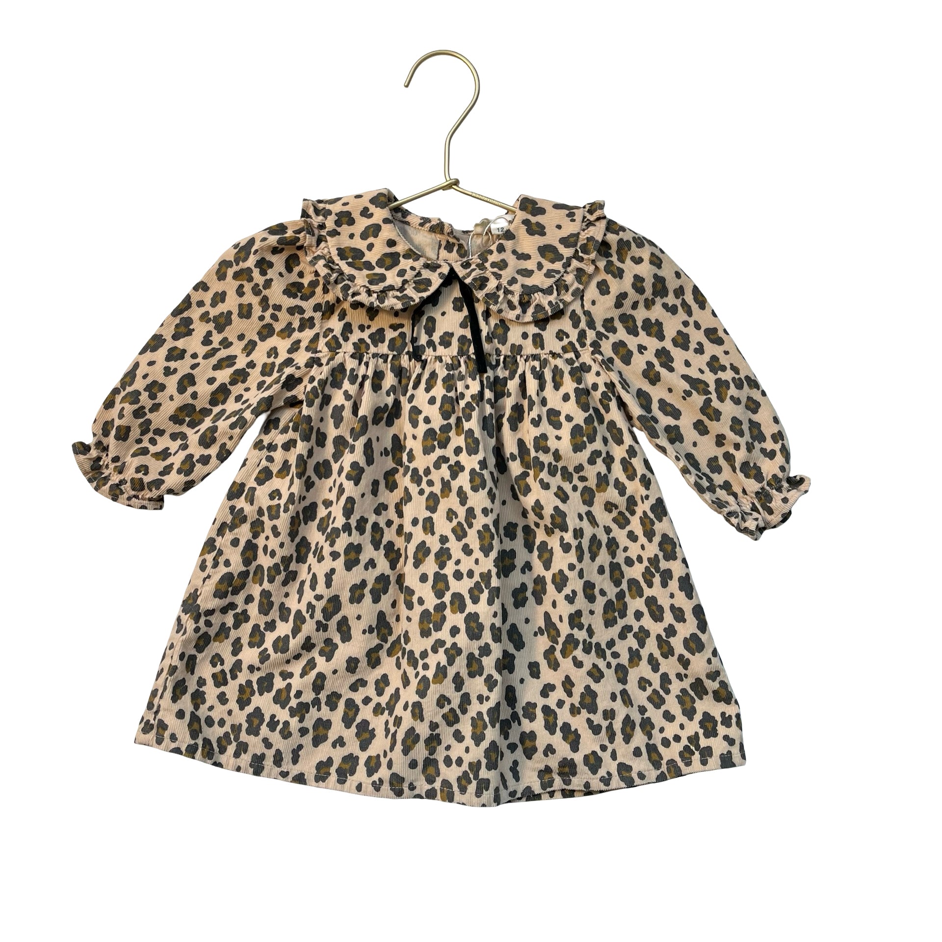 Louis Louise Leopard Print Corduroy Dress - Size 12 Mo
