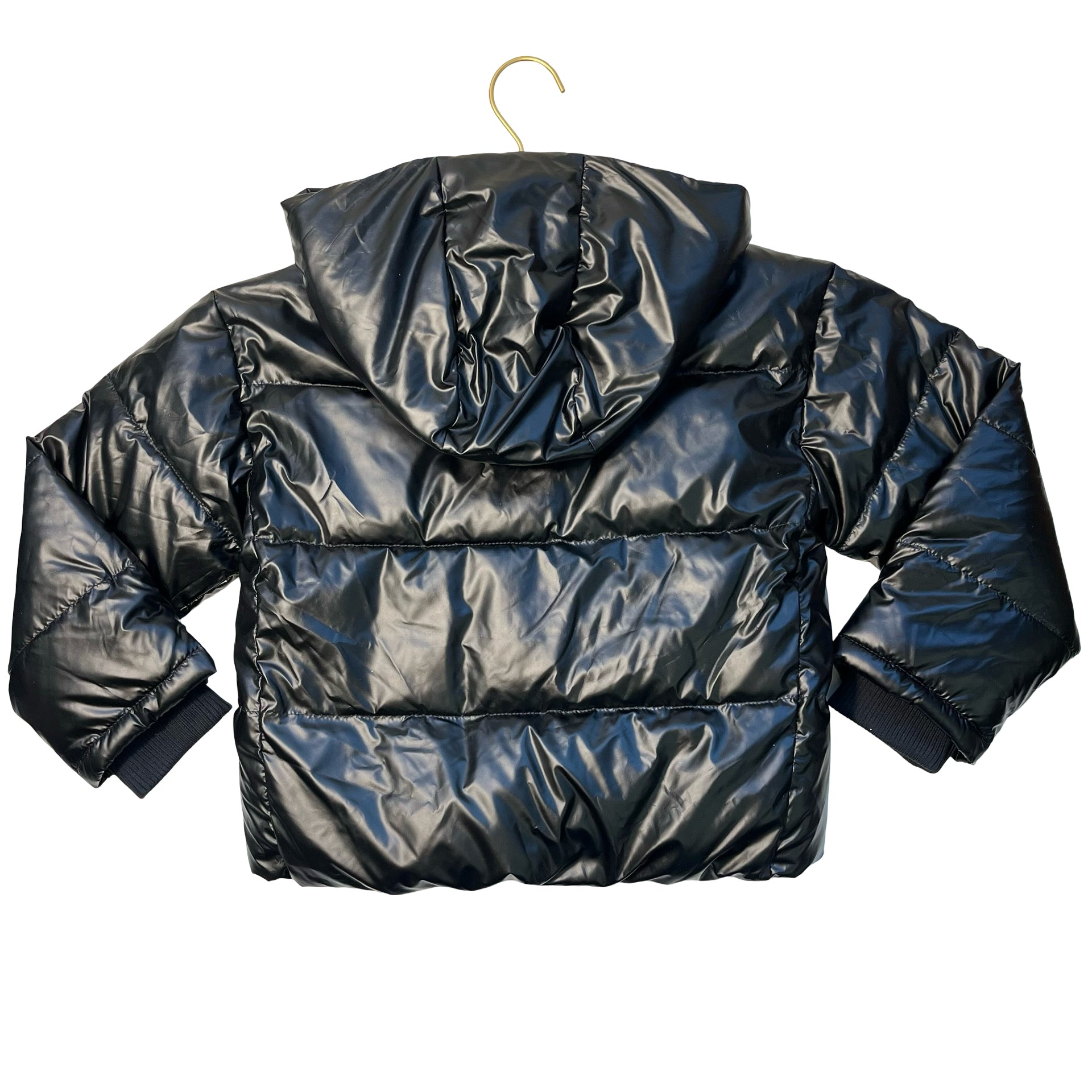 Crewcuts Black Hooded Puffer Jacket - Size S 6-7