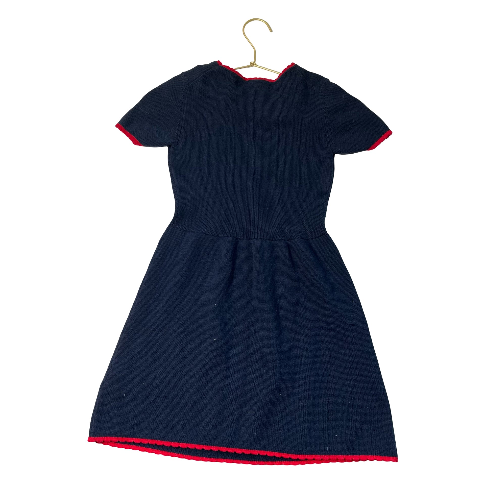 Brooks Brothers Navy & Red Trim Cotton Sweater Dress - Size S (8)