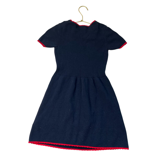 Brooks Brothers Navy & Red Trim Cotton Sweater Dress - Size S (8)