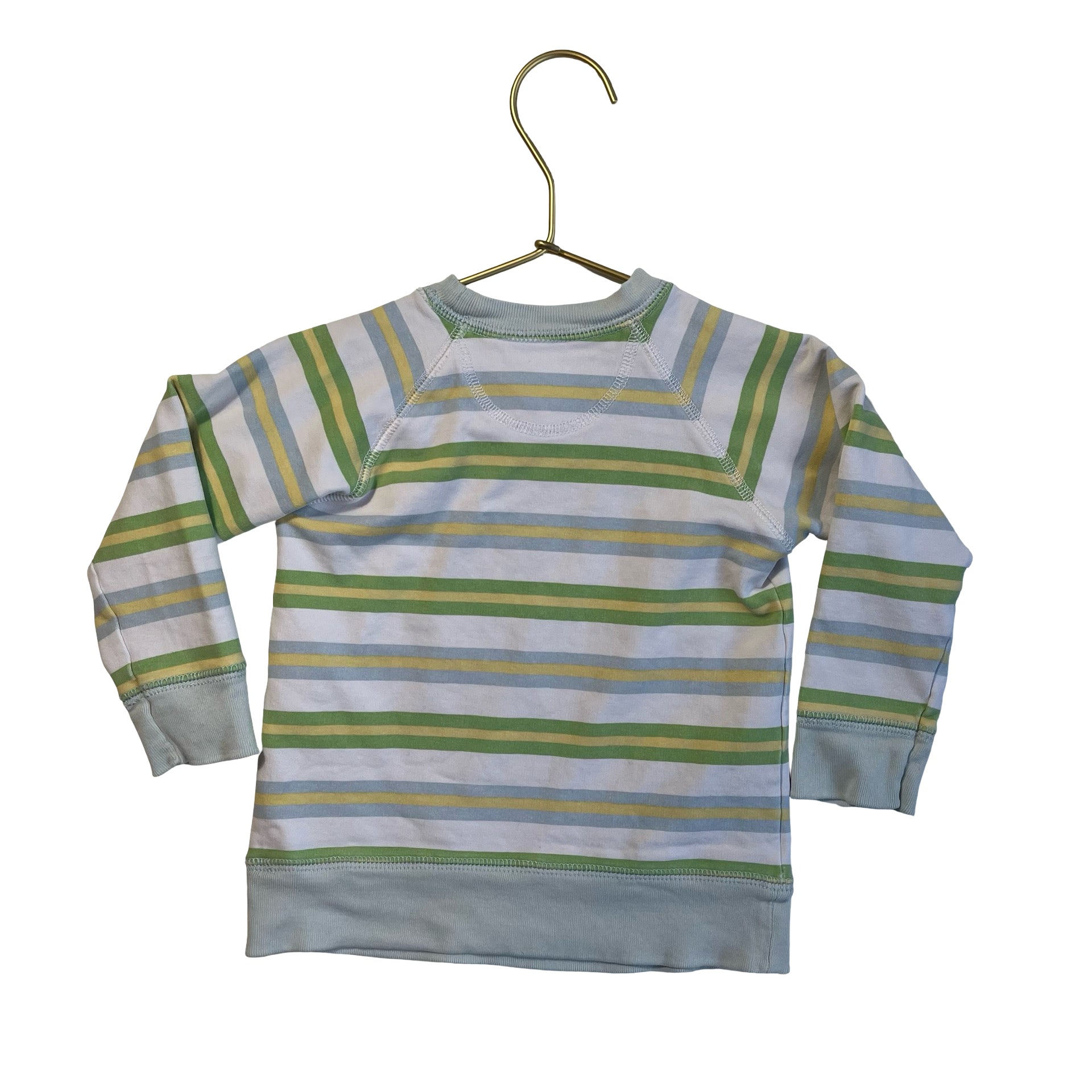 Beaufort Bonnet White, Green, Blue, Yellow Striped Shirt - Size 12-18 Mo