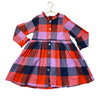 Pink Chicken Lavender, Navy, Red Plaid Flannel Dress - Size 6Y