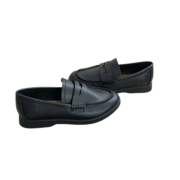 Lands' End Black Leather Loafers - Size 12