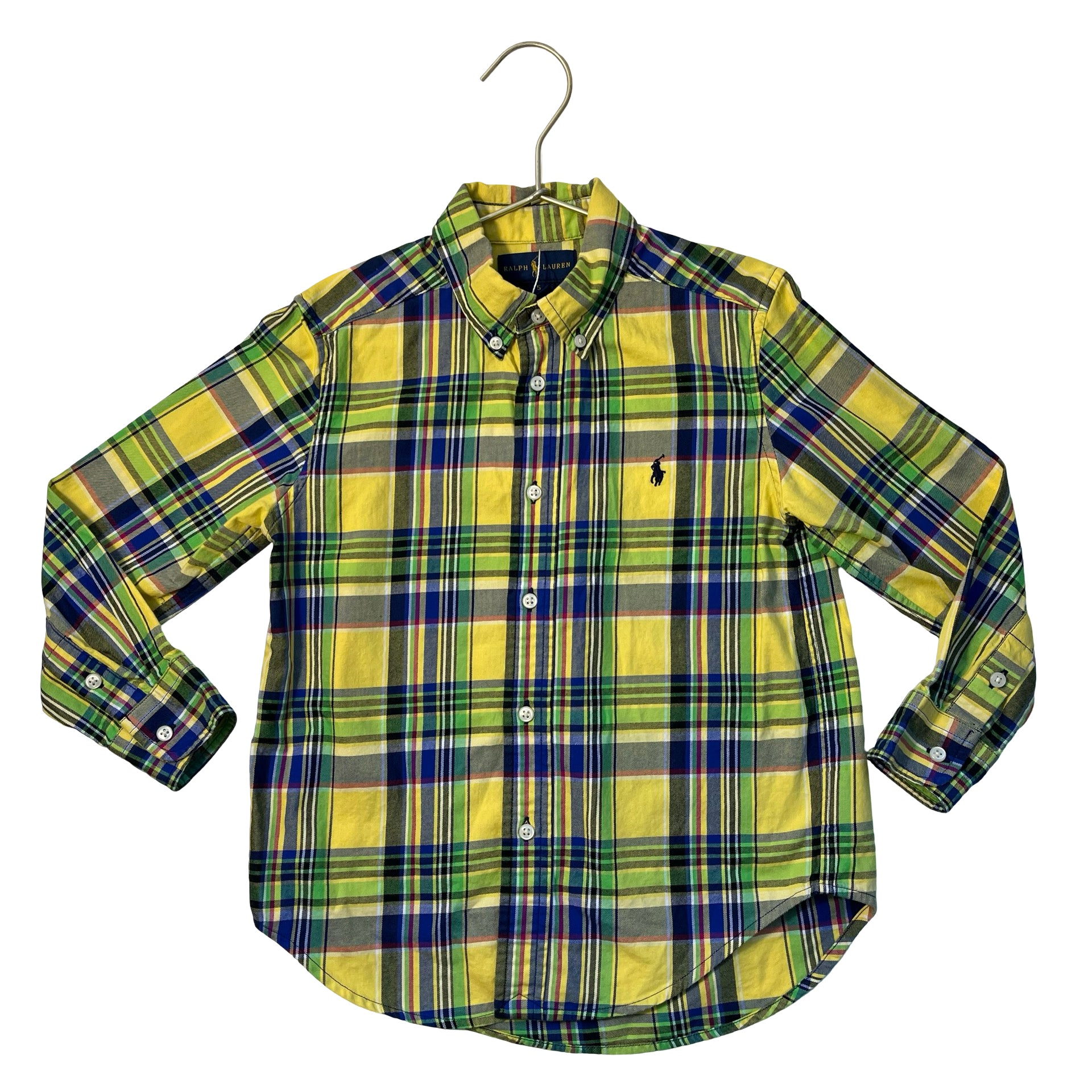 Polo Ralph Lauren Yellow Plaid Button Down Shirt - Size 5