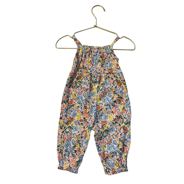 Old Navy Colorful Floral Smocked Jumpsuit - Size 3-6 Mo