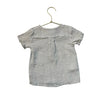 Yell-Oh! Ivory & Gray Striped Cotton Gauze Henley - Size 12-18 Mo