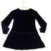 Egg Navy & Gold Sequins Velvet Long Sleeve Dress - Size 7