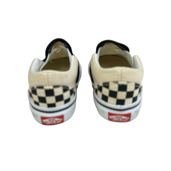 Vans Black & Ivory Check Slip-On Sneakers - Size 5