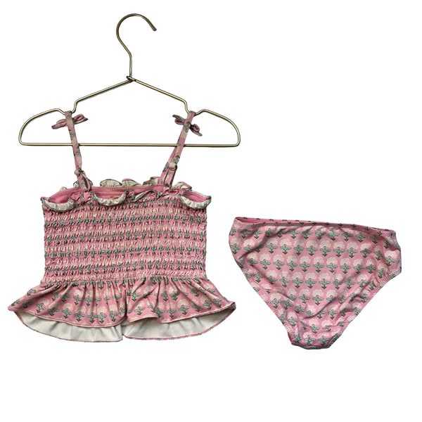 Vineyard Vines Pink Flower Print 2 Piece Tankini Swim Suit - Size 6