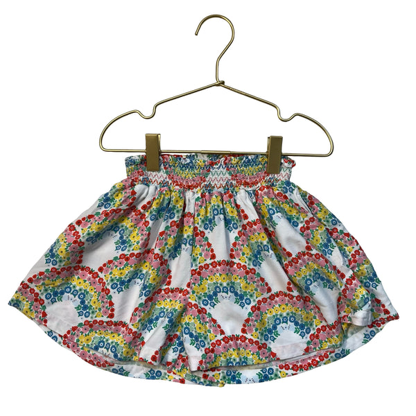 Boden Rainbow Flower Print Shorts - Size 8-9Y