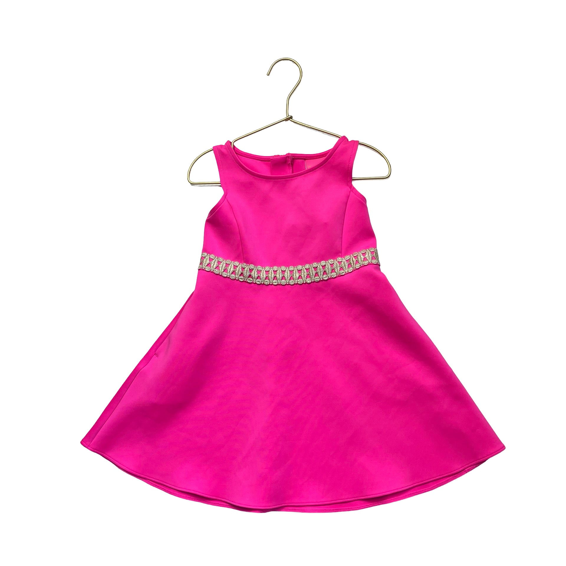 Lilly Pulitzer Hot Pink & Gold Metallic Dress - Size S 4-5