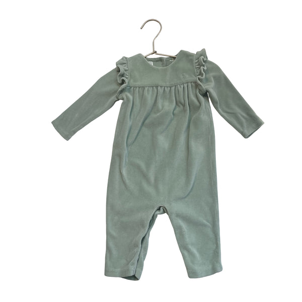 Ralph Lauren Sage Green Velour One-Piece - Size 6 Mo