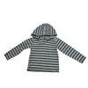 Tea Collection Gray & Navy Striped Hooded Shirt - Size 3