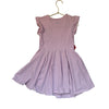 Mini Boden Lavender Striped Flower Applique Dress - Size 6-7Y