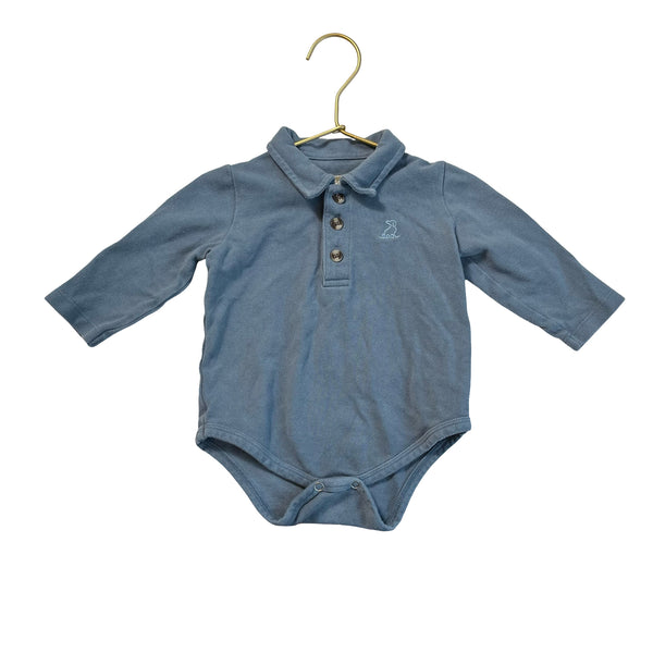 Me & Henry Slate Blue Polo Onesie Bodysuit - Size 6-9 Mo