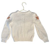 Abel & Lula Ivory Embroidered Flower Sweater - Size 4