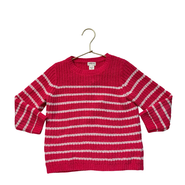 Crewcuts Pink Striped Chenille Sweater - Size XS 4-5