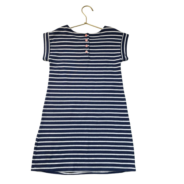 Gymboree Navy Striped Graphic & Sequin Dress - Size 7